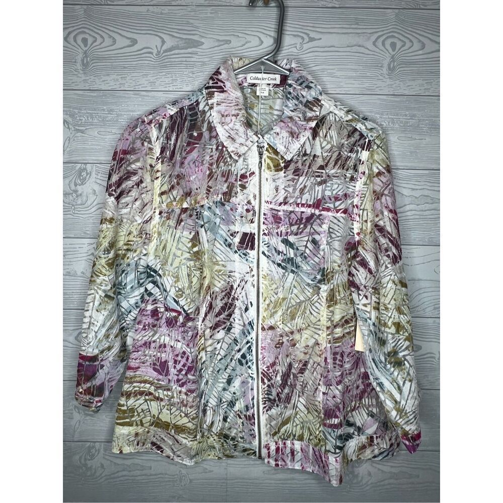 New with tag Coldwater Creek prism zip front jacket size P14